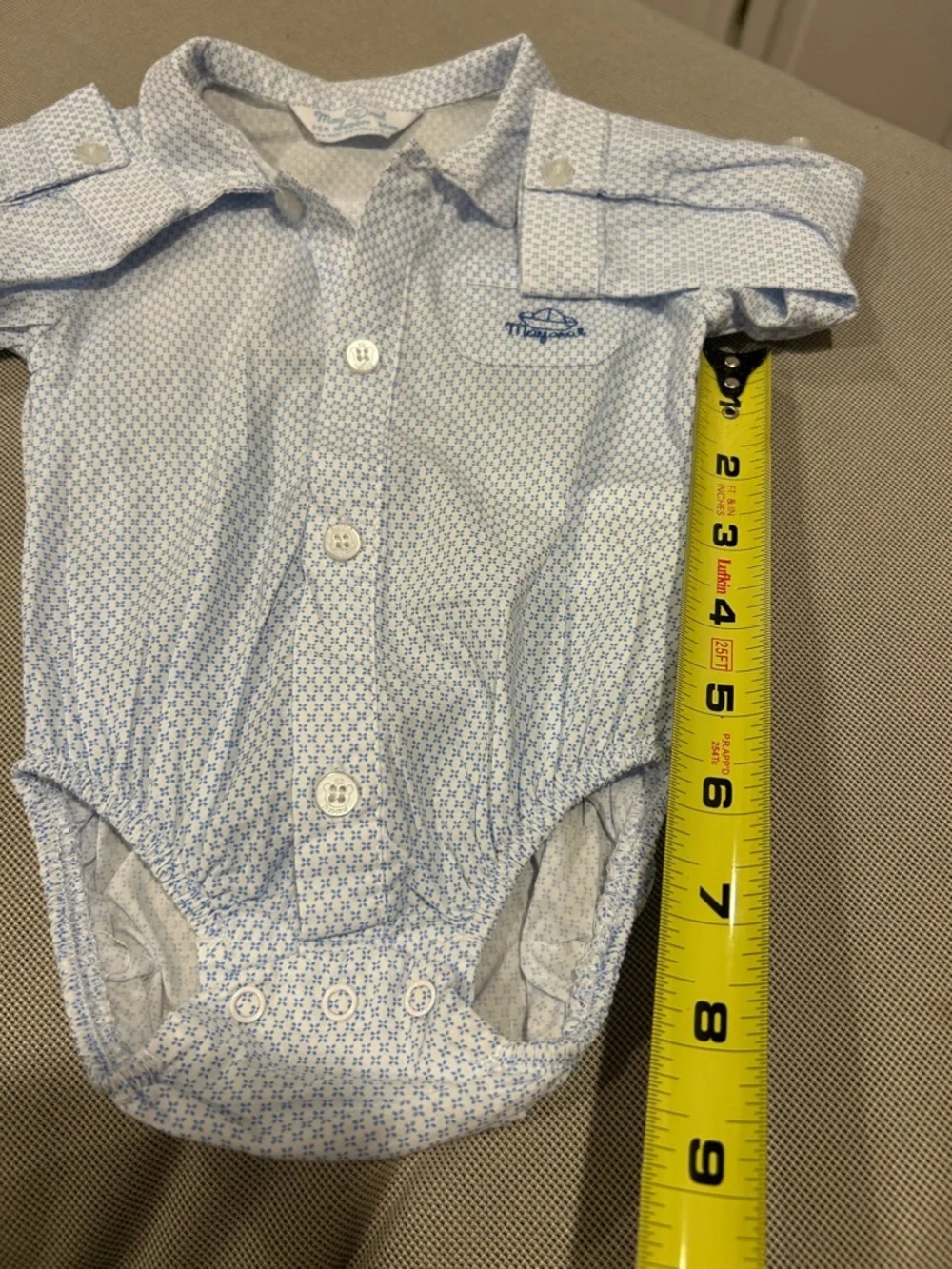 Mayoral Newborn Onesie Dress Shirt.
